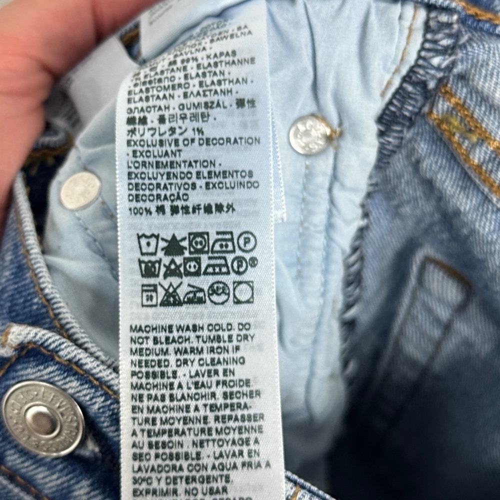 Levis Ribcage Straight Ankle Jeans Blue Womens Size 26 x 29 Waterless Denim High - Picture 13 of 16